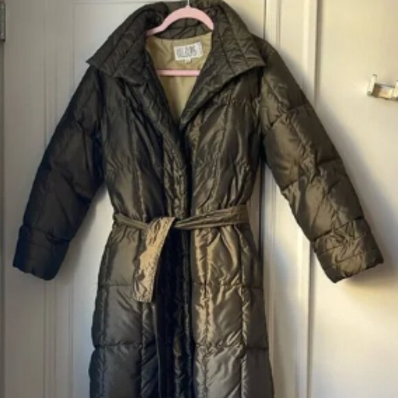 Vintage 1990s Bill Blass Brown Metallic Puffer Coat Jacket 10 Medium M - Picture 1 of 6